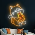 thumbnail image 4 of Handmadetneonsign Pizza Cat Neon Sign, Pet Cat Wall Art Decor, Pizza Restaurant Wall Decor, Pet Decor, 4 of 4