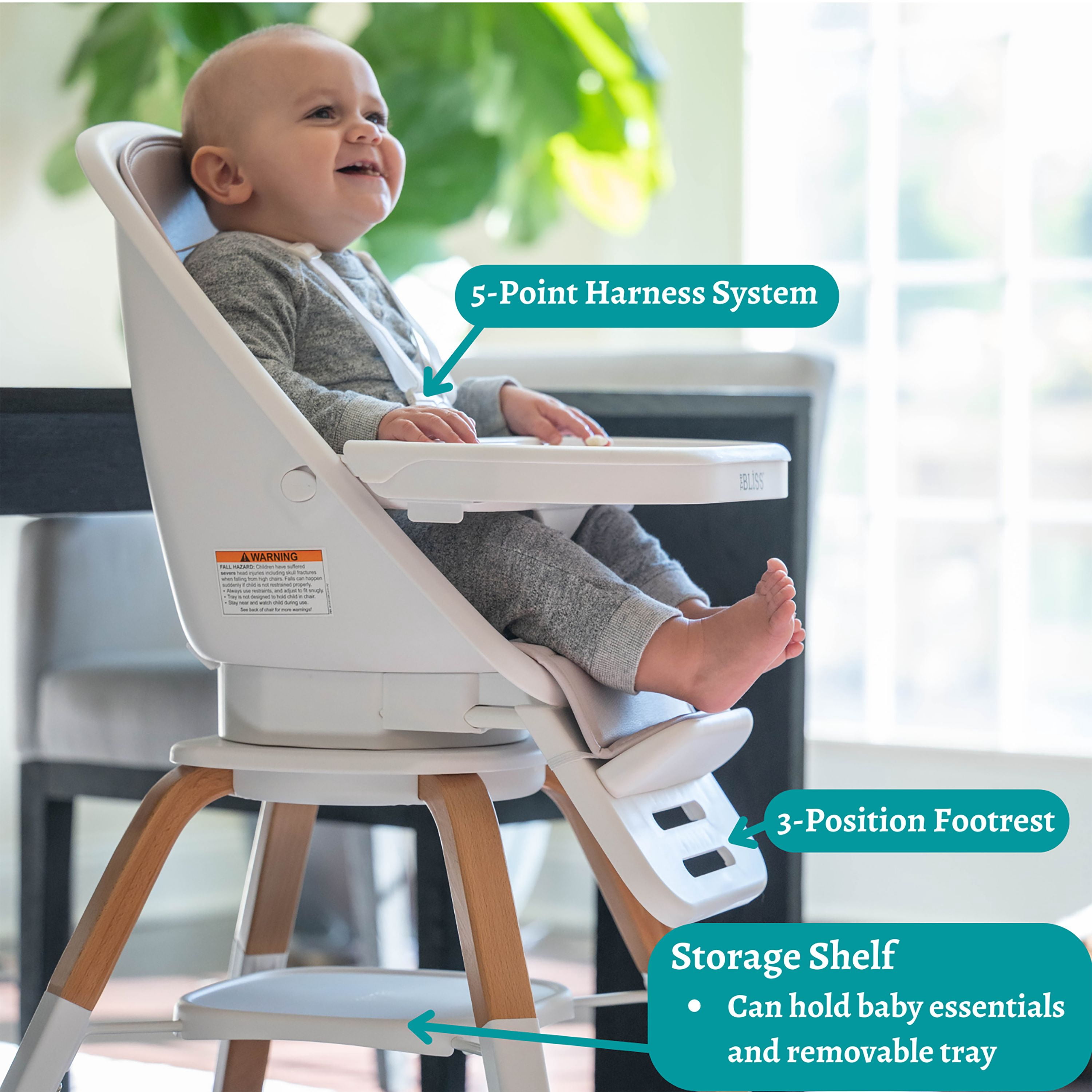 TruBliss® 2-in-1 Turn-A-Tot High Chair, Grey Taupe - 6 months to 6 years
