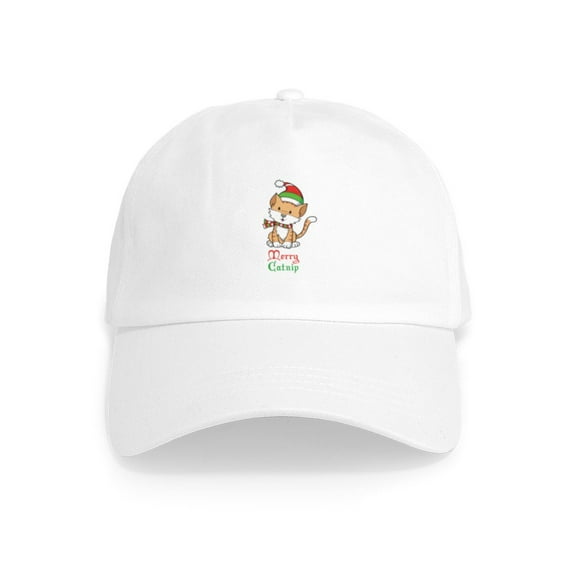 CafePress - Catnip Christmas Cap - Adjustable 100% Brushed Unisex Casual Cotton Baseball Cap, Beige, 1