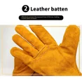 thumbnail image 4 of Men Work Gloves Soft Cowhide, Hunting Driving Welding Security Protection Mechanic Glove, 4 of 5