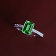 thumbnail image 3 of Emerald Cut Green Tsavorite Engagement Ring | Green Tsavorite High Engagement Ring | Tsavorite Diamond Dainty Ring | Bespoke Art deco Ring, 3 of 5