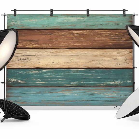 Teal Turquoise Wooden Backdrop for Photography,Fabric Photo Background Backdrop,Rustic Retro Farmhouse Western Country Photo Booth Background for Portrait Photoshoot Wedding Studio Banner 10x8ft
