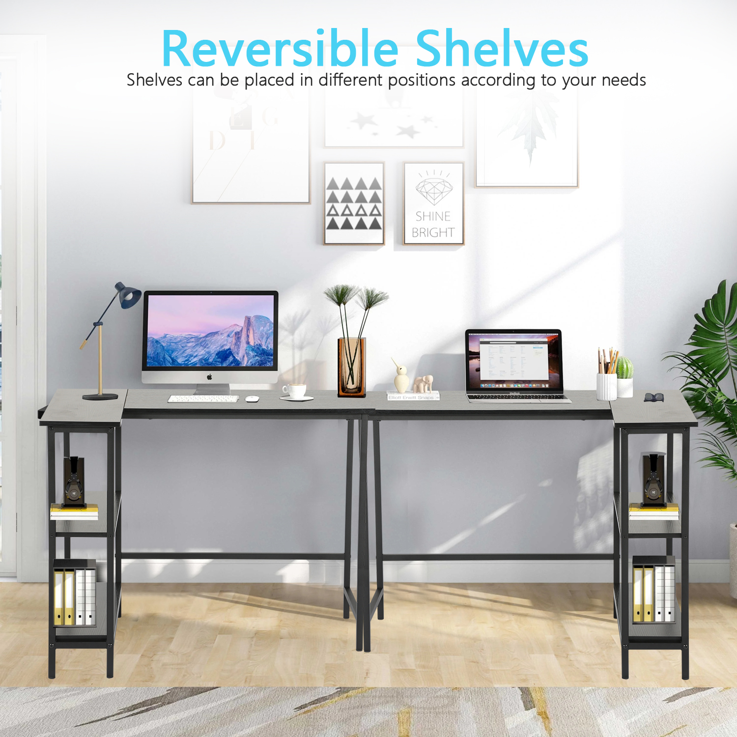YRLLENSDAN 43" Gaming Desk L-Shaped Computer Desks L Shaped Desk with Storage Corner Desk L Shaped Gaming Desks for Bedrooms Small Spaces, Black