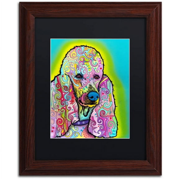Trademark Fine Art "Poodle" Canvas Art by Dean Russo, Black Matte, Wood Frame