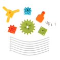 thumbnail image 1 of Piezas de tablero sensorial de educación temprana, juguetes de desarrollo, accesorios de bricolaje, regalos de rompecabezas, materiales de tablero , engranaje Hugo  Material de tablero ocupado, 1 of 10