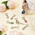 thumbnail image 4 of 20pcs Angel Keychains Lucky Angel Charms 10 Colors Alloy Swivel Heart Angel Wings with Beads Tibetan Angel Keyrings, 4 of 8