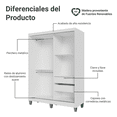 thumbnail image 4 of Ropero Closet Madesa Luke 2 Puertas Corredizas y Pies Blanco, 4 of 13