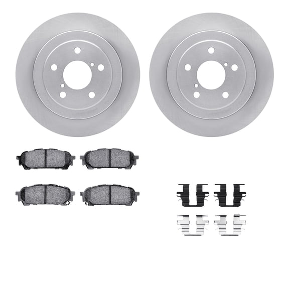 Dynamic Friction Company Rear Brake Rotors with 5000 Advanced Brake Pads includes Hardware 6512-13077