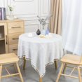 thumbnail image 2 of Carree Tablecloth 140x140 Cotton Linen Square Table Cover Cloth Linen Cotton Tablecloth Tassel Tablecloth Tiles Decoration for Home Kitchen Table, 2 of 5