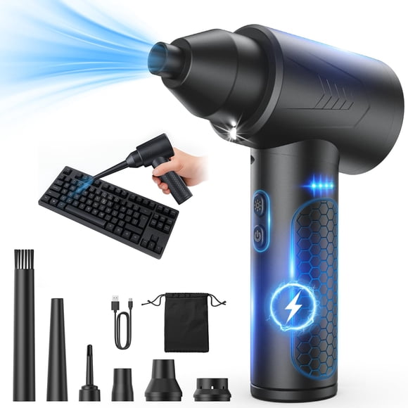Soplador de aire LOXP 150000 RPM con luz LED, 3 velocidades, 7500 mAh