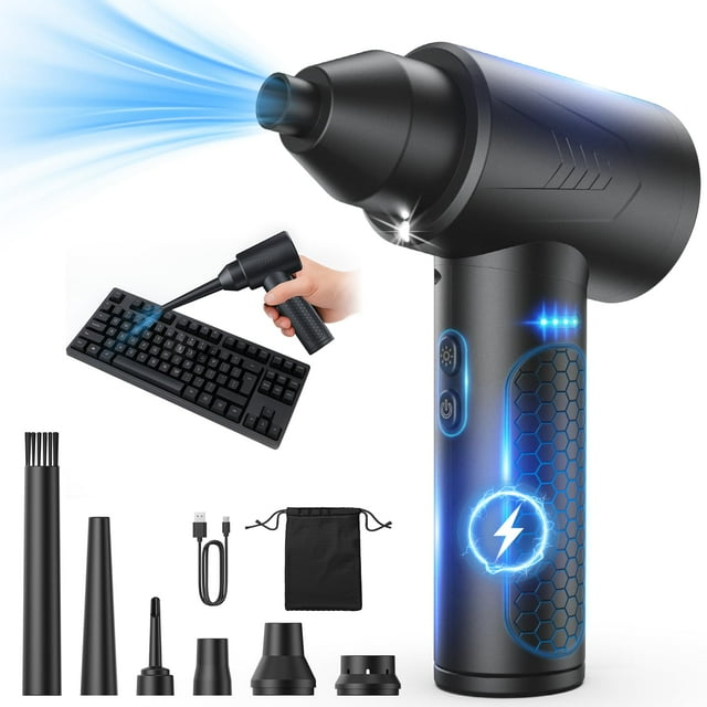 Soplador de aire LOXP 150000 RPM con luz LED, 3 velocidades, 7500 mAh
