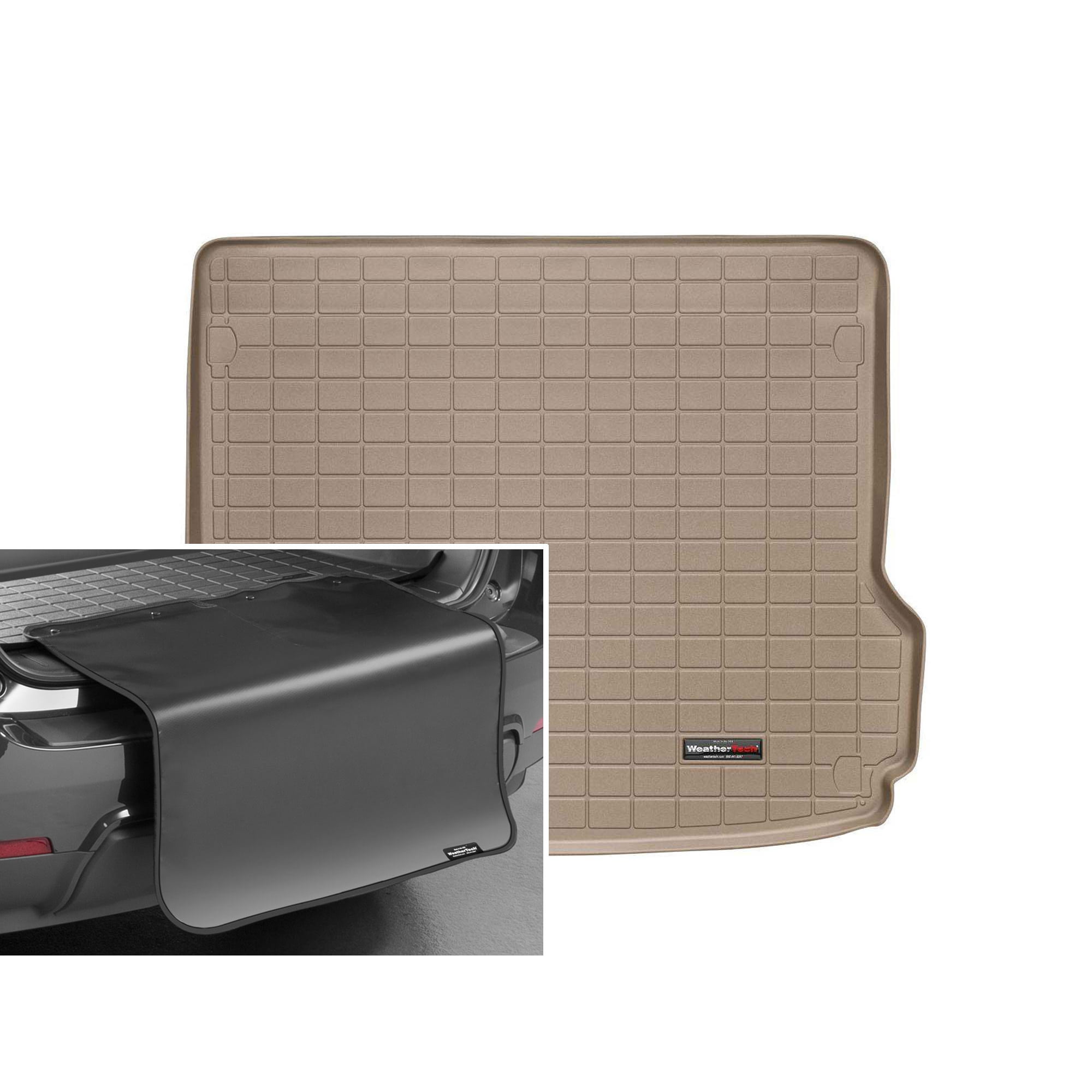 WeatherTech Cargo Trunk Liner with Bumper Protector compatible with Audi Q5 SQ5 - Behind 2nd Row w/ Bumper Protector Tan