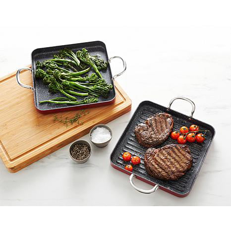 Curtis Stone Dura-Pan Nonstick Square Grill Pan and Griddle Pan Model 672-799