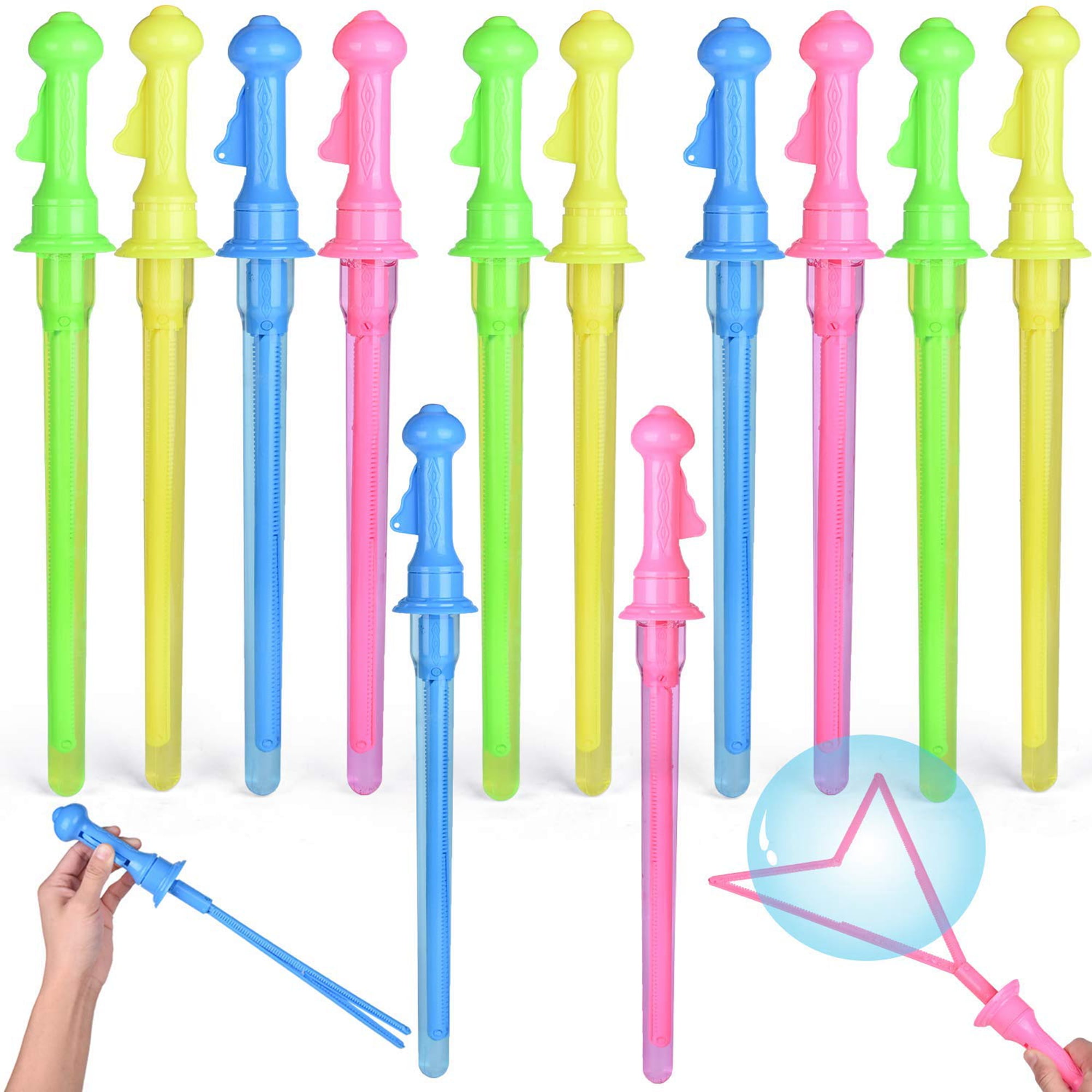 Fun Little Toys Giant Bubble Wands for Kids Multi-color Party Favors 12