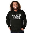 thumbnail image 5 of I'm With Stupid Best Friend BFF Goals Hoodie Sweatshirt Women Men Brisco Brands X, 5 of 5
