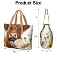 thumbnail image 3 of Tote Bag for Women - Highland Cow and Sunflower Shoulder Bag - Large Utility Work Duffle Bag with Zipper Handbag for Travel, Work, Sprots, 3 of 5