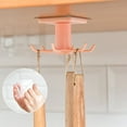 thumbnail image 3 of Shoreew Kitchen Utensil Hanger Under Cabinet Spoon Storage Hook 360 Degree Rotating Self-adhesive No Drilling Anti-slip Brush Spatula Ladle Food Clip Hanging Rack, 3 of 7