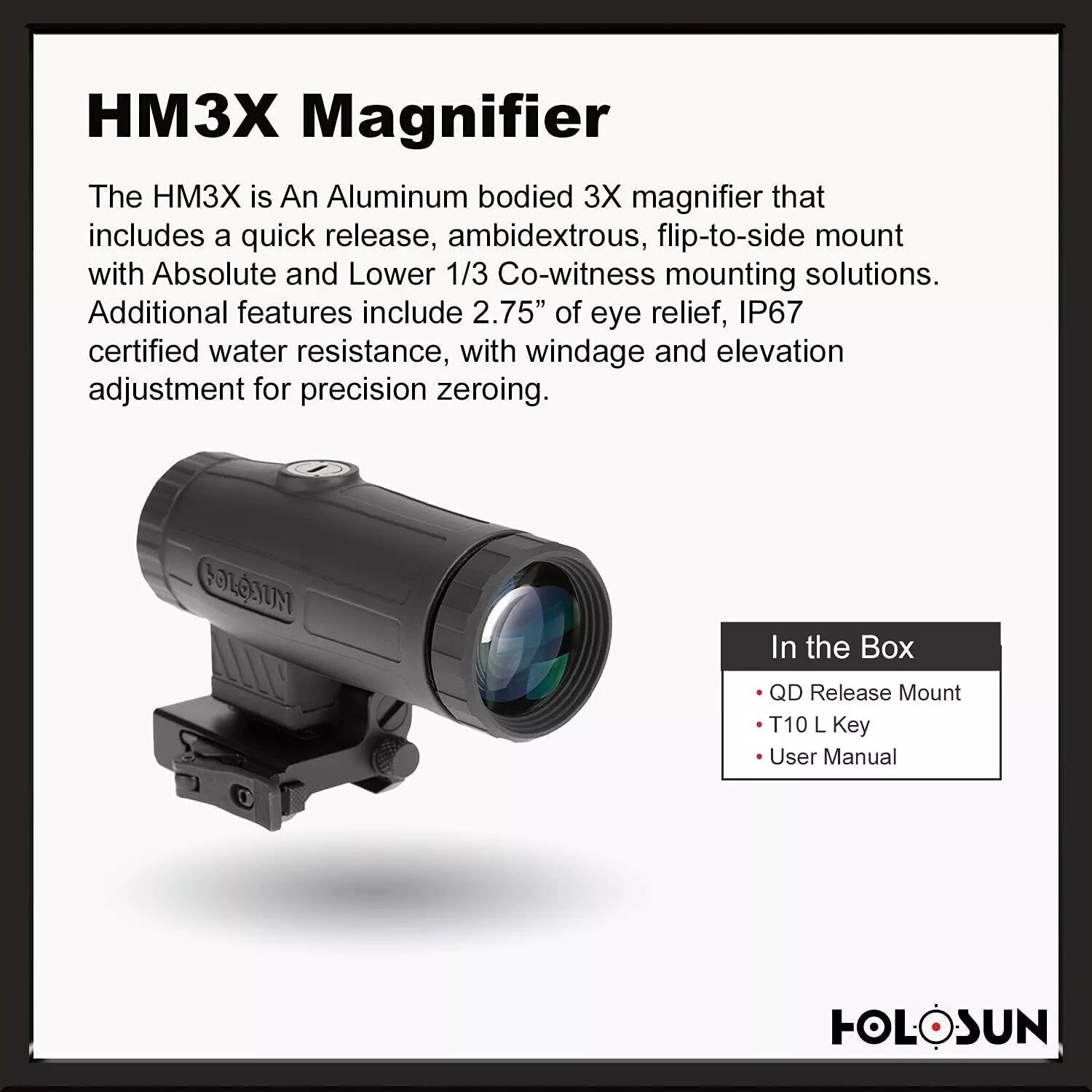Holosun HS510C Reflex Red Dot + HM3X 3X Magnifier Set with Wearable4U Lens Cleaning Cloth and Cleaning Pen Bundle