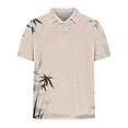 thumbnail image 5 of ZCFZJW Mens Color Contrast Print Summer Beach Hawaiian Shirts Casual Short Sleeve Button up V Neck Collar T-Shirts Trendy Workout Gym Polo Shirts Multicolor#06 S, 5 of 5