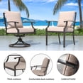 thumbnail image 2 of Gotland 5-Piece Outdoor Patio Dining Set, 48 Inch Round Propane Fire Pit Table with 4 Fixed Rocking Chairs, All Weather Patio Conversation Furniture for Backyard Deck Garden, Sand, 2 of 8