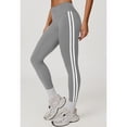 thumbnail image 5 of Tummy Control Compression Leggings for Women, High Waist Workout Running Yoga Pants Gray White XXL, 5 of 8