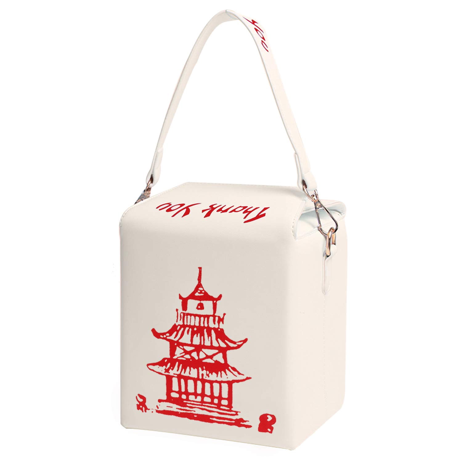 Women Novelty Chinese Takeout Purse Tower Print Crossody Shoulder Bag Box Totes with Comfortable Chain Strap