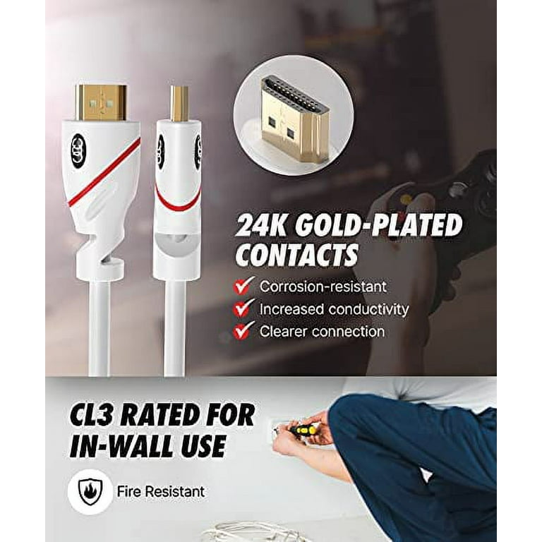 HDMI Cable 25 FT - 4K HDMI 2.0 Ready - High Speed - Ethernet/Audio Return  Channel - Gold Plated Connectors – Video HDMI 