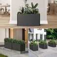 thumbnail image 5 of Rectangular Planter Box (36"L x 15"W x 15"H) Large Planter Box Outdoor, Metal Planters with 6 Drainage Holes for Commercial Residential Patio Deck and Backyard, Black, 5 of 9