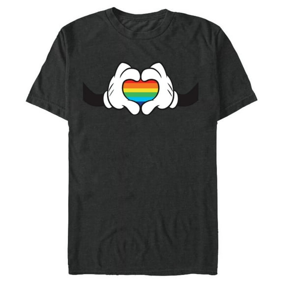Disney Mickey Mouse Rainbow Hands - Short Sleeve Blended T-Shirt for Adults -Customized-Dark Heather