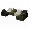 thumbnail image 3 of [Modern Minimalist Corduroy 6-Seat Modular Sofa 132cm with Neck & Lumbar Pillows], 3 of 10
