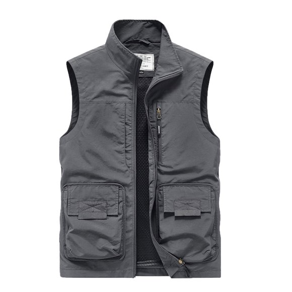 Cameland Men's Casual Outdoor Work Fishing Travel Photo Cargo Vest Jacket Multi Pockets, Mens Vests Outerwear
