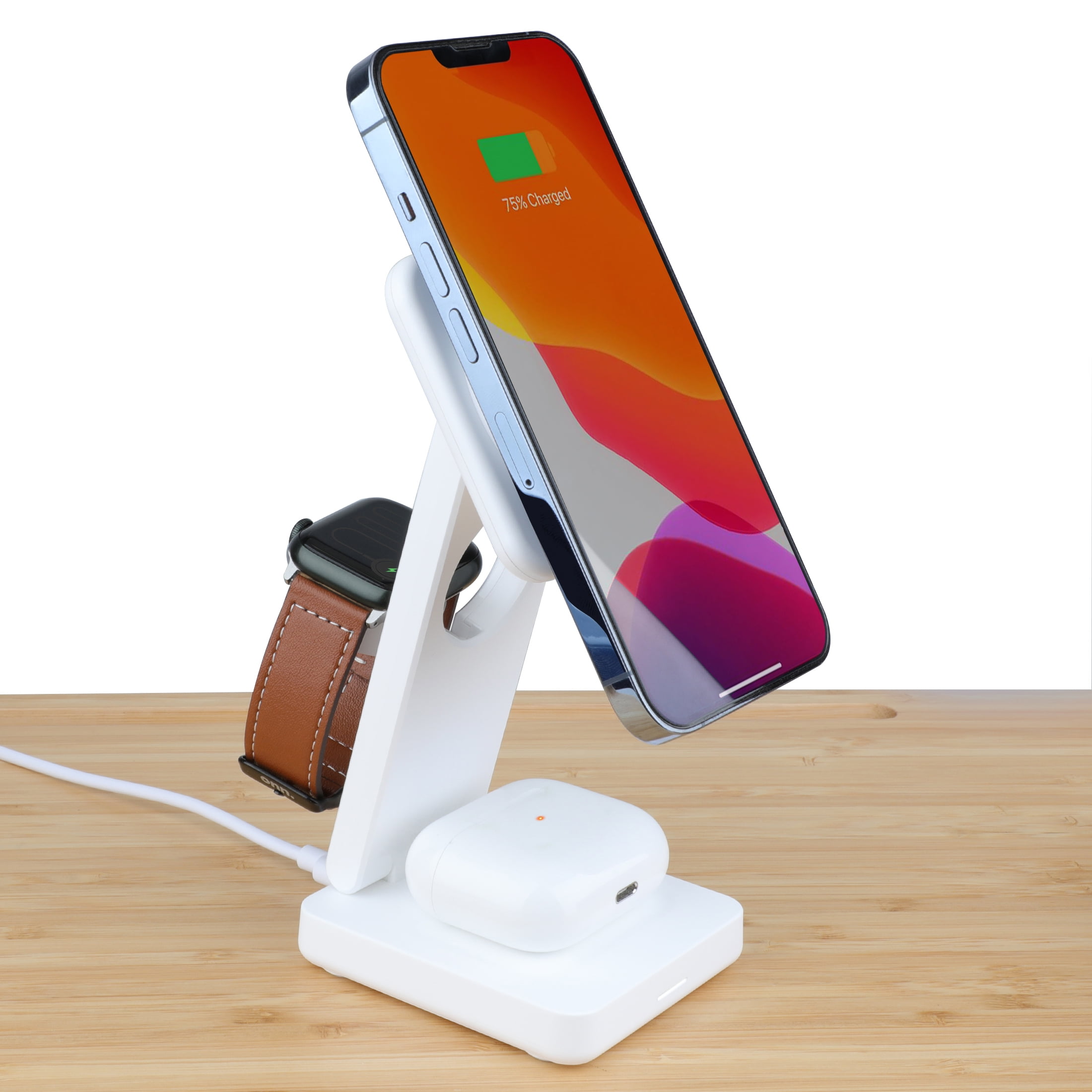 ZSOU 3-in-1 Foldable Magnetic Charging Station, Wireless Charger for iPhone, Apple Watch, and AirPods