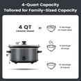 thumbnail image 4 of Slow Cooker, 3 Cooking Settings, Dishwasher  Ceramic Crock, Lid, Free Pot Liners Included, 4 of 5