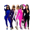 thumbnail image 4 of Honganda Women Bodycon Jumpsuit,Long Sleeve Turtleneck Zip Front Romper, 4 of 5