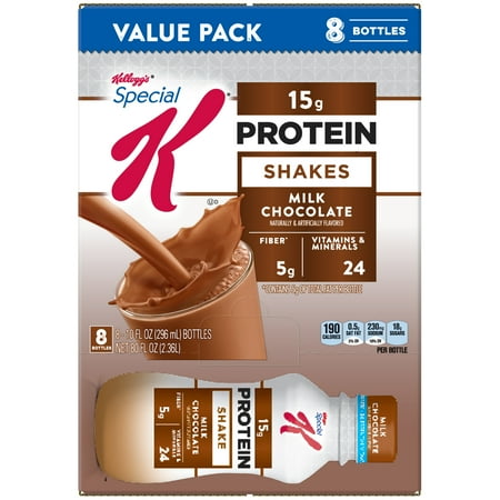 Kellogg's Special K Shake, 15 Grams of Protein, Milk Chocolate, 10 Oz, 8 Ct