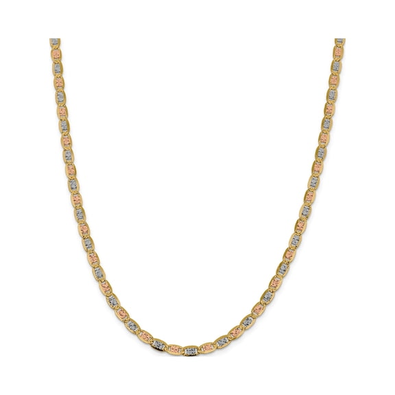 14K Tri-Color 4.65mm Gold Pave Valentino Chain (16 X 4.65) pvl100-16