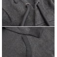 thumbnail image 3 of Men's Classic Athletic Drawstring Fleece Sport Gym Sweater Pullover Hoodie (Charcoal, L), 3 of 3