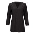 thumbnail image 3 of yunLCZ Women's Button Down Shirts Womens Casual 3/4 Sleeve Shirts V Neck Cute Tunic Tops Basic Solid Tees Blouses Casual Daily Summer Tees Going Out Fashion Clothes, 3 of 4