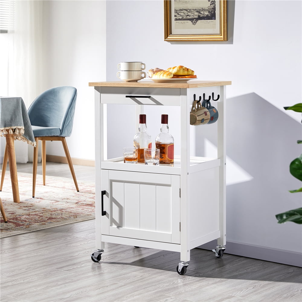 Yaheetech Kitchen Island Cart Storage Rolling Kitchen Cart W/Wheels for