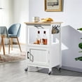 Yaheetech Rolling Kitchen Island Cart with Wood Top and Wheels for