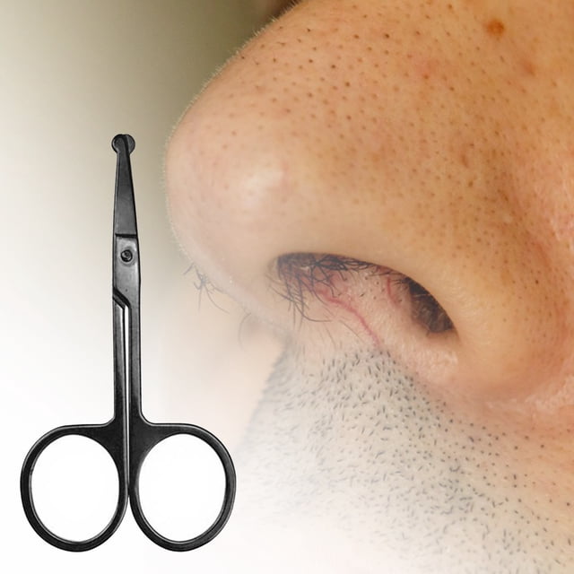 Nose Hair Scissors Safe Anti-rust Stainless Steel Eyebrows Nose Moustache Scissors for Gift