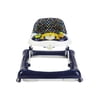 Big Oshi 2 in 1 Baby Walker & Activity Center on Wheels - Adjustable Seat - Dark Blue/Polka Dots
