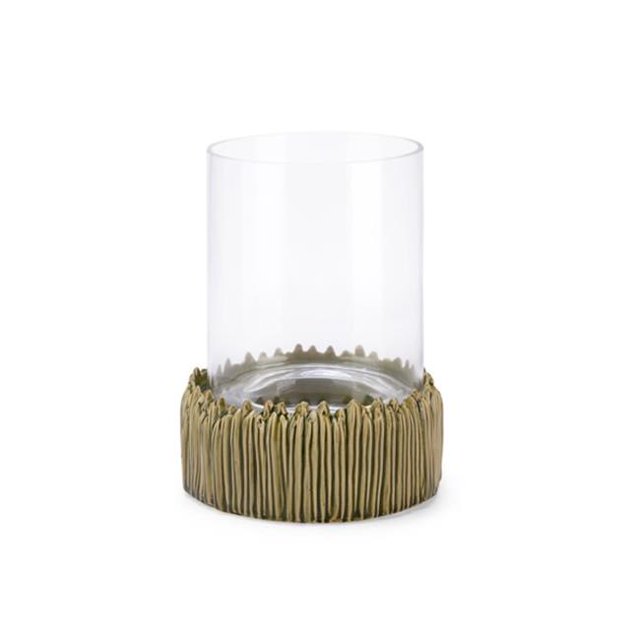 Imax 26371 Helios Small Glass Candle Hurricane, Clear