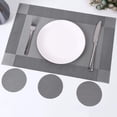 thumbnail image 2 of Manteles Individuales, Juego De 6, Antideslizantes, Limpiables, Pvc, Resistentes Al Desgaste, Resistentes Al Calor, Manteles Individuales para El Hogar, Restaurante, Mesa De Comedor, Plata, 2 of 7