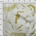 thumbnail image 3 of oneOone Cotton Poplin Olive Green Fabric Tropical Aminal With Leaves Fabric For Sewing Printed Craft Fabric By The Yard 42 Inch Wide, 3 of 4