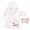 Luvable Friends Baby Girl Cotton Terry Bathrobe, Fish, One Size