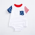 thumbnail image 7 of Boy 4th of July Outfit, American Flag Star Striped Short Sleeve Bodysuit, Patriotic Onesie for Independence Day, 7 of 7