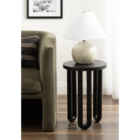 Kate and Laurel Kenzo Modern Wooden Round Side Table, 14 x 14 x 20, Black, Transitional Wood End Table for Use as Bedroom Nightstand or Living Room Accent Table