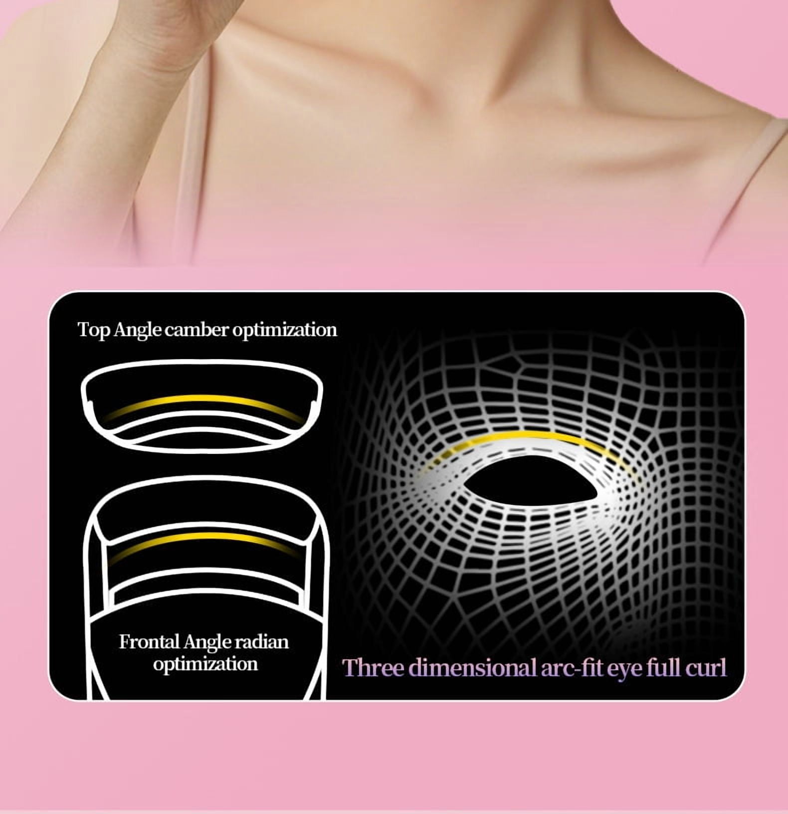 Heated Eyelash Curler,Portable Electric Heated Lash Curler Type-C Rechargeable Travel Eyelash Curlers 2-Level Adjustable Temp and Long-Lasting Natural Curves (Pink)