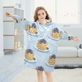 thumbnail image 5 of FORMRS Wearable Blanket Hoodie with Sleeves for Kids Cozy Flannel Sweatshirt, Blueberry Pancake Pattern, 5 of 7
